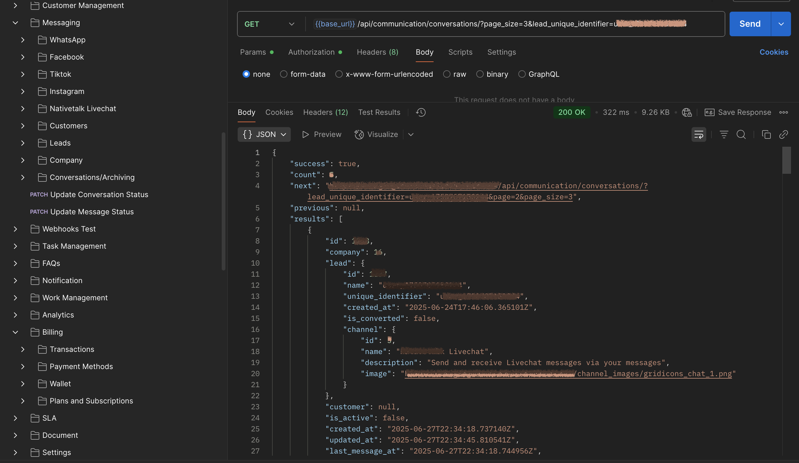 API Testing - Messaging Endpoint